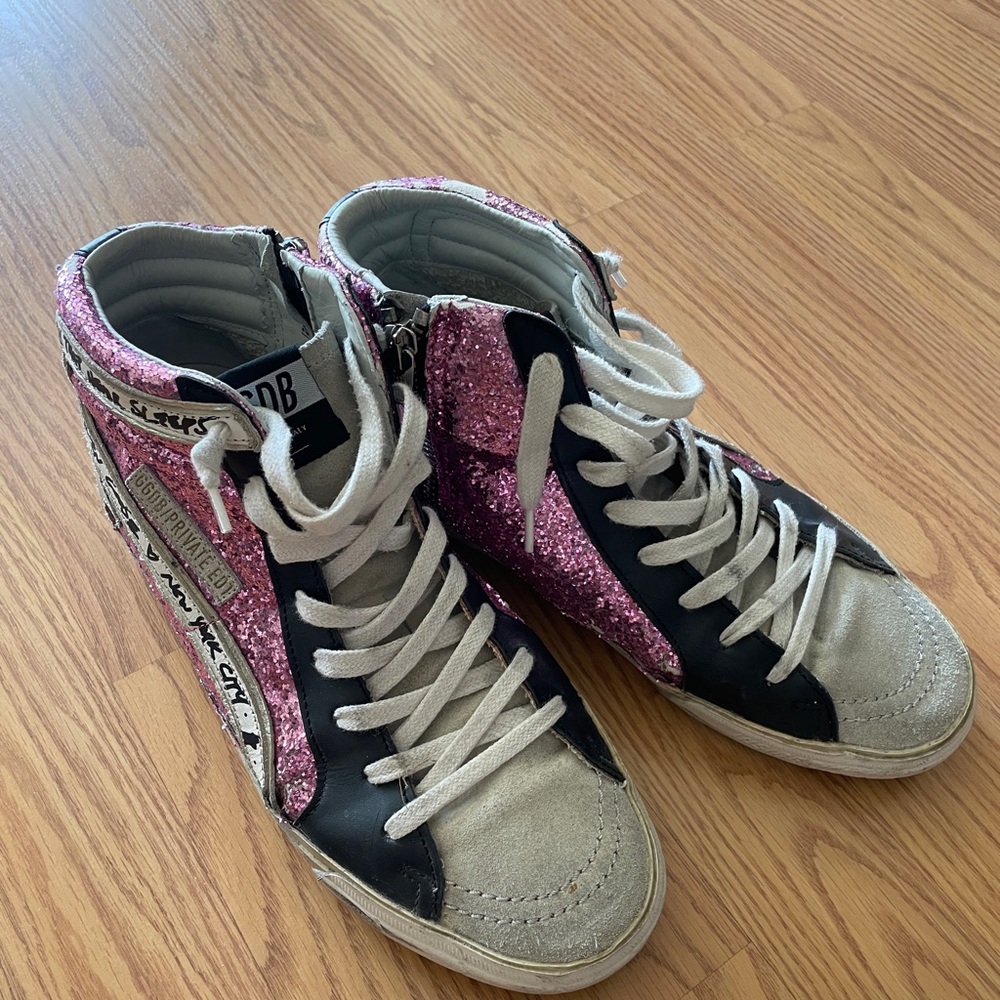 Golden Goose Slide Sequin High Top Sneakers